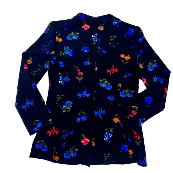 Tahari Floral Blazer Jacket Women’s 4 Black Floral Career Office Siren Botanical - Picture 2 of 16